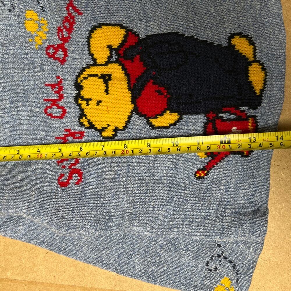 Winnie The Pooh Silly Ole Bear Size Large Pullover Blue Sweater Knit Toddler - Picture 3 of 6